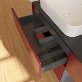 Тумба под раковину Villeroy & Boch Finion 120х50,1 см с подсветкой МДФ пион матовый лак/стекло черное матовое G692GKHB