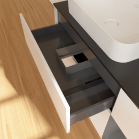 Тумба под раковину Villeroy & Boch Finion 120х50,1 см с подсветкой МДФ белый матовый лак/стекло черное матовое G692GKMT