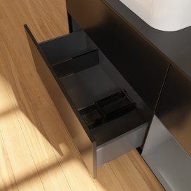 Тумба под раковину Villeroy & Boch Finion 120х50,1 см с подсветкой МДФ черный матовый лак/стекло черное матовое G692GKPD