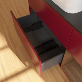 Тумба под раковину Villeroy & Boch Finion 120х50,1 см с подсветкой МДФ пион матовый лак/стекло черное матовое G692GNHB