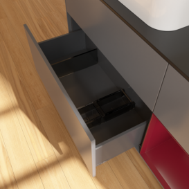 Тумба под раковину Villeroy & Boch Finion 120х50,1 см с подсветкой МДФ антрацит матовый лак/стекло черное матовое G692HBGK