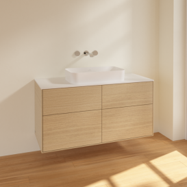 Тумба под раковину Villeroy & Boch Finion 120х50,1 см МДФ шпон дуба/стекло белое матовое  F67100PC