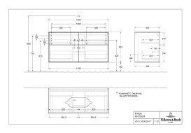 Тумба под раковину Villeroy & Boch Finion 120х50,1 см МДФ оливковый матовый лак/стекло черное матовое F67200GM