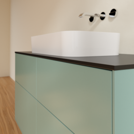 Тумба под раковину Villeroy & Boch Finion 120х50,1 см МДФ оливковый матовый лак/стекло черное матовое F67200GM