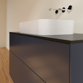 Тумба под раковину Villeroy & Boch Finion 120х50,1 см МДФ темно-синий матовый лак/стекло черное матовое F67200HG