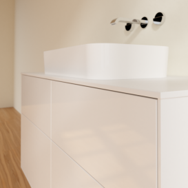 Тумба под раковину Villeroy & Boch Finion 120х50,1 см с подсветкой МДФ глянцевый белый лак/стекло белое матовое G67100GF