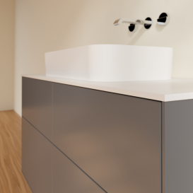 Тумба под раковину Villeroy & Boch Finion 120х50,1 см с подсветкой МДФ антрацит матовый лак/стекло белое матовое G67100GK