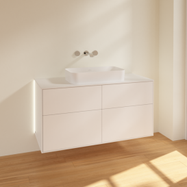 Тумба под раковину Villeroy & Boch Finion 120х50,1 см с подсветкой МДФ белый матовый лак/стекло белое матовое G67100MT