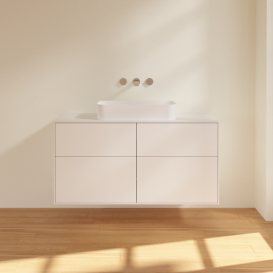 Тумба под раковину Villeroy & Boch Finion 120х50,1 см с подсветкой МДФ белый матовый лак/стекло белое матовое G67100MT