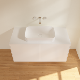 Тумба под раковину Villeroy & Boch Finion 120х50,1 см с подсветкой МДФ белый матовый лак/стекло белое матовое G67100MT