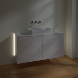 Тумба под раковину Villeroy & Boch Finion 120х50,1 см с подсветкой МДФ белый матовый лак/стекло белое матовое G67100MT