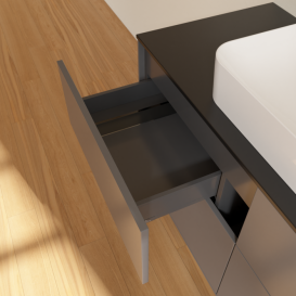 Тумба под раковину Villeroy & Boch Finion 120х50,1 см с подсветкой МДФ антрацит матовый лак/стекло черное матовое G67200GK