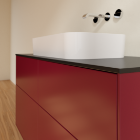 Тумба под раковину Villeroy & Boch Finion 120х50,1 см с подсветкой МДФ пион матовый лак/стекло черное матовое G67200HB