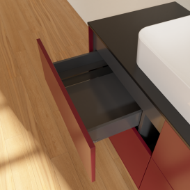 Тумба под раковину Villeroy & Boch Finion 120х50,1 см с подсветкой МДФ пион матовый лак/стекло черное матовое G67200HB