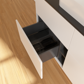 Тумба под раковину Villeroy & Boch Finion 120х50,1 см с подсветкой МДФ белый матовый лак/стекло черное матовое G67200MT