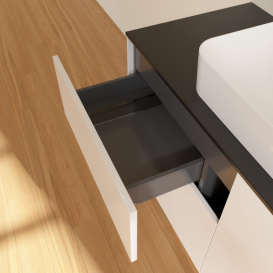 Тумба под раковину Villeroy & Boch Finion 120х50,1 см с подсветкой МДФ белый матовый лак/стекло черное матовое G67200MT