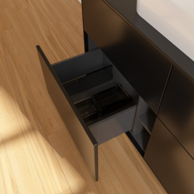 Тумба под раковину Villeroy & Boch Finion 120х50,1 см с подсветкой МДФ черный матовый лак/стекло черное матовое G67200PD