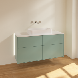 Тумба под раковину Villeroy & Boch Finion 120х50,1 см с подсветкой МДФ оливковый матовый лак/стекло белое матовое G67100GM