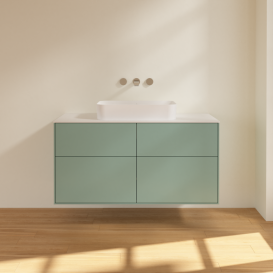 Тумба под раковину Villeroy & Boch Finion 120х50,1 см с подсветкой МДФ оливковый матовый лак/стекло белое матовое G67100GM