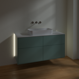 Тумба под раковину Villeroy & Boch Finion 120х50,1 см с подсветкой МДФ оливковый матовый лак/стекло белое матовое G67100GM