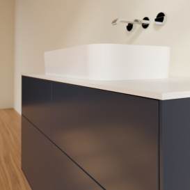 Тумба под раковину Villeroy & Boch Finion 120х50,1 см с подсветкой МДФ темно-синий матовый лак/стекло белое матовое G67100HG