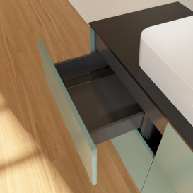 Тумба под раковину Villeroy & Boch Finion 120х50,1 см с подсветкой МДФ оливковый матовый лак/стекло черное матовое G67200GM