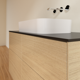 Тумба под раковину Villeroy & Boch Finion 120х50,1 см с подсветкой МДФ шпон дуба/стекло черное матовое G67200PC