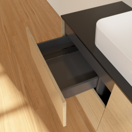 Тумба под раковину Villeroy & Boch Finion 120х50,1 см с подсветкой МДФ шпон дуба/стекло черное матовое G67200PC