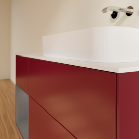 Тумба под раковину Villeroy & Boch Finion 120х50,1 см с подсветкой МДФ пион матовый лак/стекло белое матовое F681GKHB