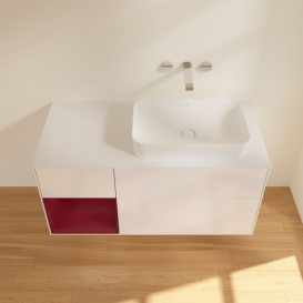 Тумба под раковину Villeroy & Boch Finion 120х50,1 см с подсветкой МДФ глянцевый белый лак/стекло белое матовое F681HBGF