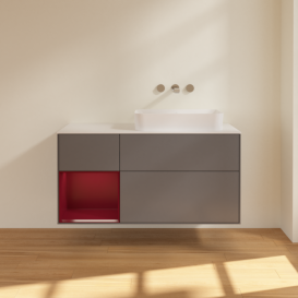 Тумба под раковину Villeroy & Boch Finion 120х50,1 см с подсветкой МДФ антрацит матовый лак/стекло белое матовое F681HBGK