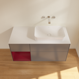 Тумба под раковину Villeroy & Boch Finion 120х50,1 см с подсветкой МДФ антрацит матовый лак/стекло белое матовое F681HBGK