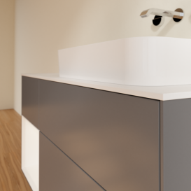 Тумба под раковину Villeroy & Boch Finion 120х50,1 см с подсветкой МДФ антрацит матовый лак/стекло белое матовое F681MTGK