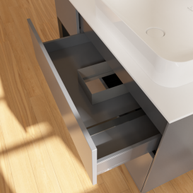 Тумба под раковину Villeroy & Boch Finion 120х50,1 см с подсветкой МДФ антрацит матовый лак/стекло белое матовое F681PDGK