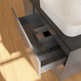 Тумба под раковину Villeroy & Boch Finion 120х50,1 см с подсветкой МДФ антрацит матовый лак/стекло черное матовое F682GKGK