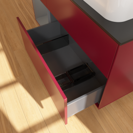 Тумба под раковину Villeroy & Boch Finion 120х50,1 см с подсветкой МДФ пион матовый лак/стекло черное матовое F682GKHB