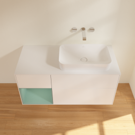 Тумба под раковину Villeroy & Boch Finion 120х50,1 см с подсветкой МДФ белый матовый лак/стекло белое матовое F681GMMT