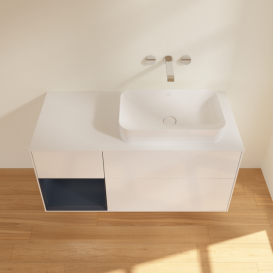 Тумба под раковину Villeroy & Boch Finion 120х50,1 см с подсветкой МДФ глянцевый белый лак/стекло белое матовое F681HGGF