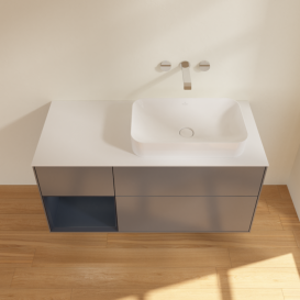 Тумба под раковину Villeroy & Boch Finion 120х50,1 см с подсветкой МДФ антрацит матовый лак/стекло белое матовое F681HGGK