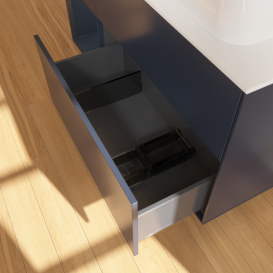 Тумба под раковину Villeroy & Boch Finion 120х50,1 см с подсветкой МДФ темно-синий матовый лак/стекло белое матовое F681HGHG