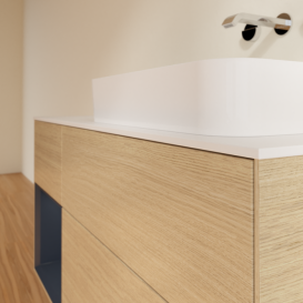 Тумба под раковину Villeroy & Boch Finion 120х50,1 см с подсветкой МДФ шпон дуба/стекло белое матовое F681HGPC