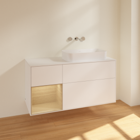 Тумба под раковину Villeroy & Boch Finion 120х50,1 см с подсветкой МДФ белый матовый лак/стекло белое матовое F681PCMT