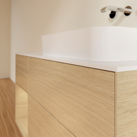 Тумба под раковину Villeroy & Boch Finion 120х50,1 см с подсветкой МДФ шпон дуба/стекло белое матовое F681PCPC