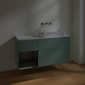 Тумба под раковину Villeroy & Boch Finion 120х50,1 см с подсветкой МДФ оливковый матовый лак/стекло белое матовое F681PDGM