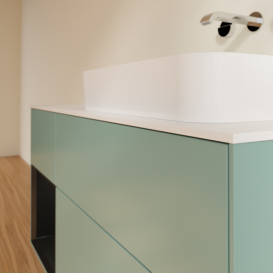 Тумба под раковину Villeroy & Boch Finion 120х50,1 см с подсветкой МДФ оливковый матовый лак/стекло белое матовое F681PDGM