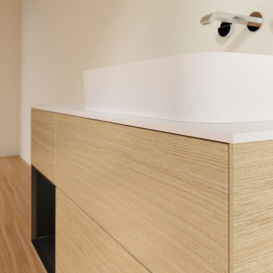 Тумба под раковину Villeroy & Boch Finion 120х50,1 см с подсветкой МДФ шпон дуба/стекло белое матовое F681PDPC