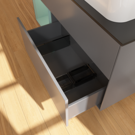 Тумба под раковину Villeroy & Boch Finion 120х50,1 см с подсветкой МДФ антрацит матовый лак/стекло черное матовое F682GMGK