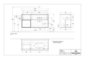 Тумба под раковину Villeroy & Boch Finion 120х50,1 см с подсветкой МДФ шпон дуба/стекло черное матовое F682HGPC