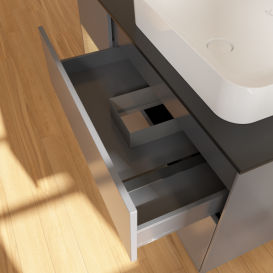 Тумба под раковину Villeroy & Boch Finion 120х50,1 см с подсветкой МДФ антрацит матовый лак/стекло черное матовое F682PCGK