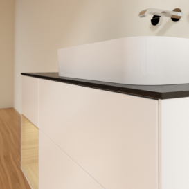 Тумба под раковину Villeroy & Boch Finion 120х50,1 см с подсветкой МДФ белый матовый лак/стекло черное матовое F682PCMT